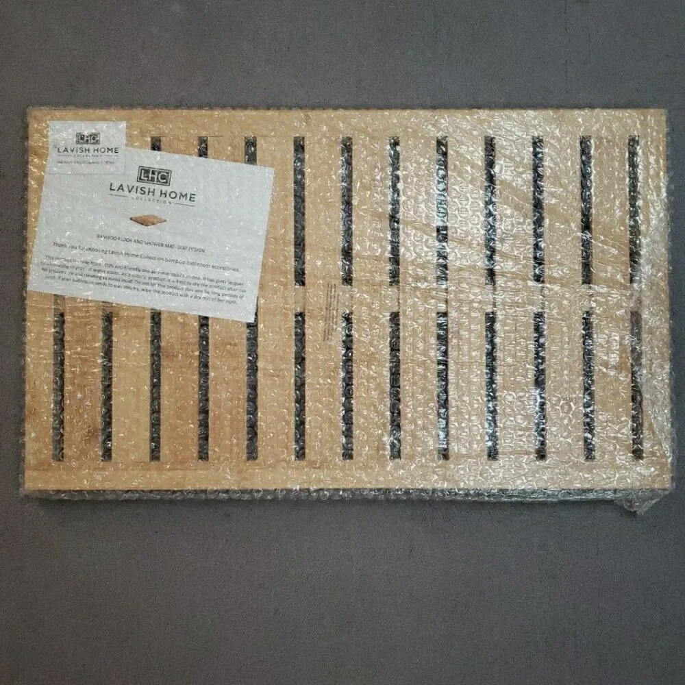 Bamboo Floor & Shower Mat Wooden Bath Non-slip Bathroom 23